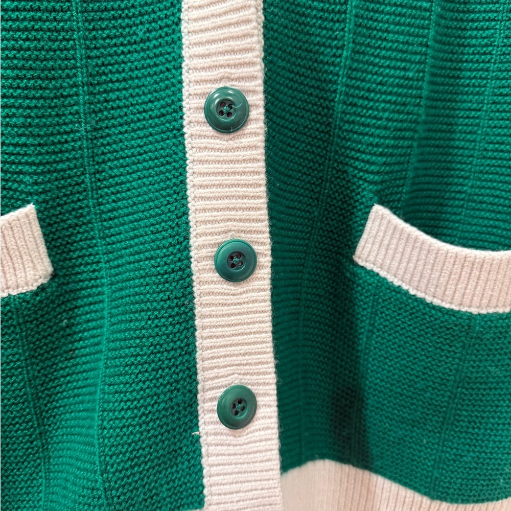 THE GREAT. Green and white Cardigan - Picture 8 of 9